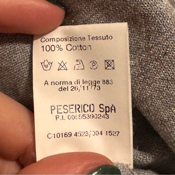 Peserico Tricot Silver Sparkle Open-Front Cardigan – Made in Italy (Size 44) - Picture 4 of 11